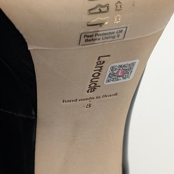 Larroudé Emma Platform Mary Jane Pump Women's Black Leather Size US8 EU38.5 - Picture 9 of 10